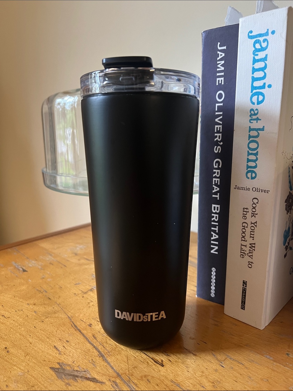 DAVIDsTEA Black Insulated Travel Tumbler - Leak-Resistant Lid
